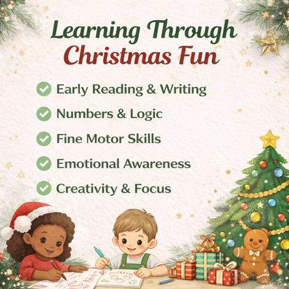 550+ Christmas Activity Bundle for Kids | Editable Canva Holiday Planner & Games | Christmas Coloring Pages, Santa Letters, Party Games, & Clipart | Instant Download