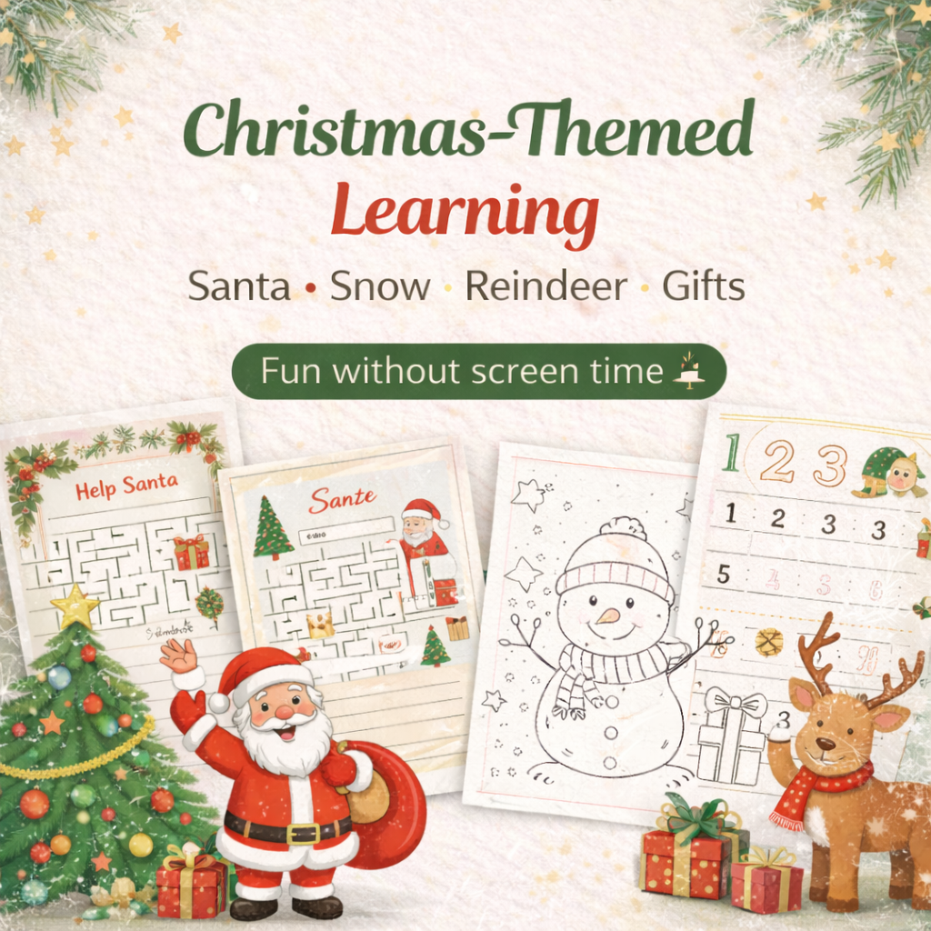 550+ Christmas Activity Bundle for Kids | Editable Canva Holiday Planner & Games | Christmas Coloring Pages, Santa Letters, Party Games, & Clipart | Instant Download