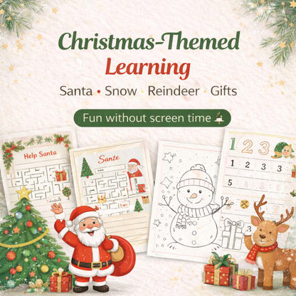 550+ Christmas Activity Bundle for Kids | Editable Canva Holiday Planner & Games | Christmas Coloring Pages, Santa Letters, Party Games, & Clipart | Instant Download