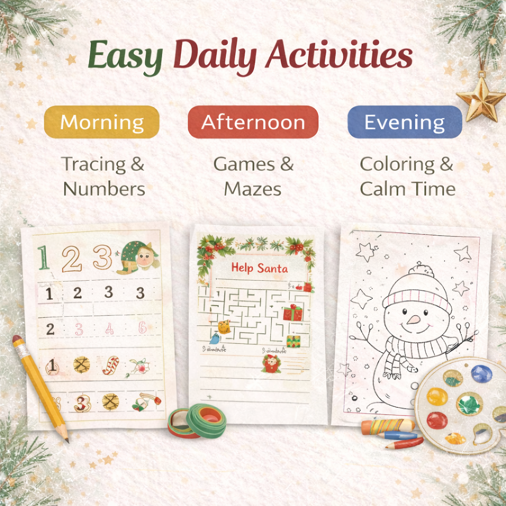 550+ Christmas Activity Bundle for Kids | Editable Canva Holiday Planner & Games | Christmas Coloring Pages, Santa Letters, Party Games, & Clipart | Instant Download