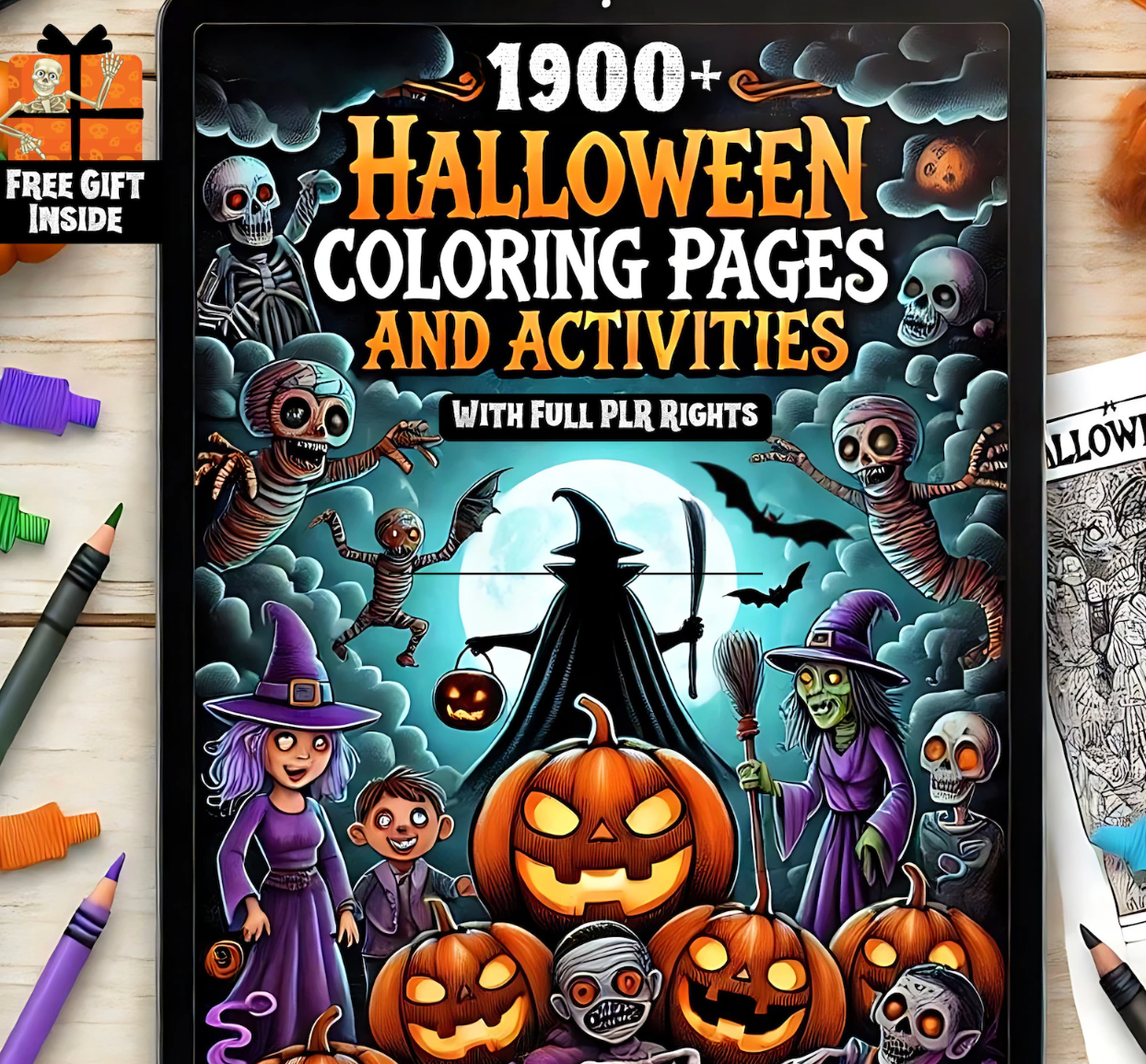 Halloween Coloring & Activity Book | 1900+ Pages, Printable Bundle (PDF Download)