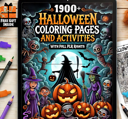 Halloween Coloring & Activity Book | 1900+ Pages, Printable Bundle (PDF Download)