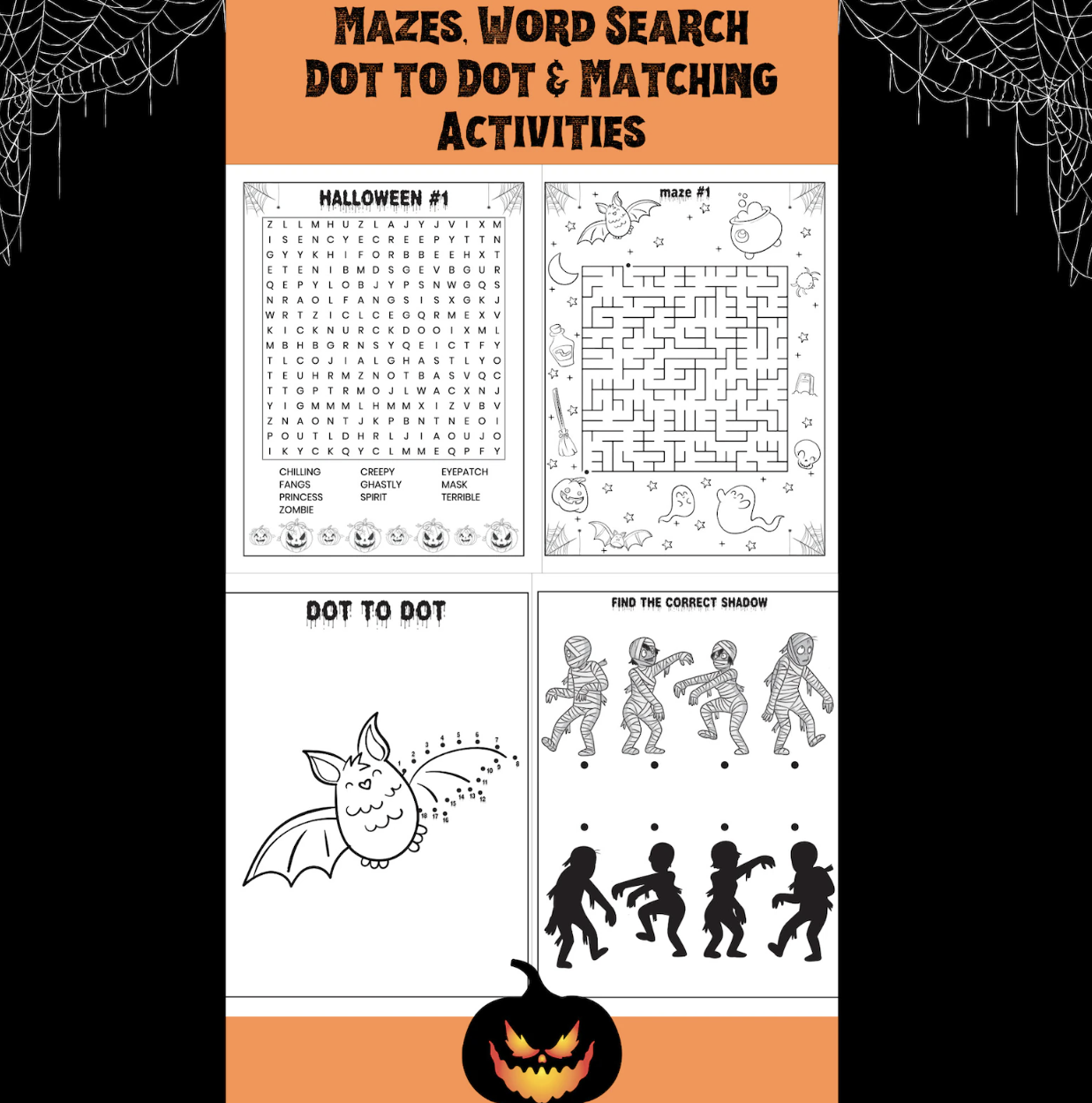 Halloween Coloring & Activity Book | 1900+ Pages, Printable Bundle (PDF Download)