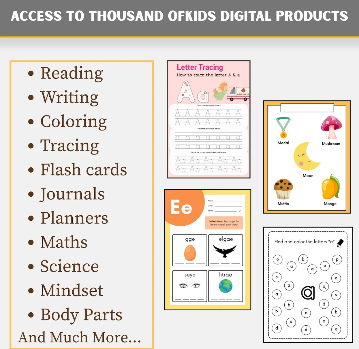 20,000+ Kids Learning Activities Bundle | Homeschool and Classroom Worksheets | Kids Planners & Printables | Educational Digital Download