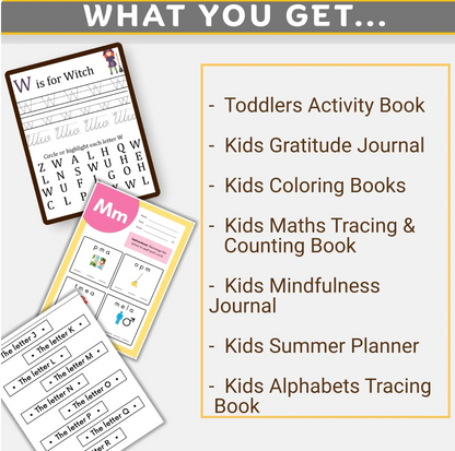 5000+ Kids Learning Activities Bundle | Homeschool Worksheets & Planners | Printable Coloring Pages and Educational PDF Download
