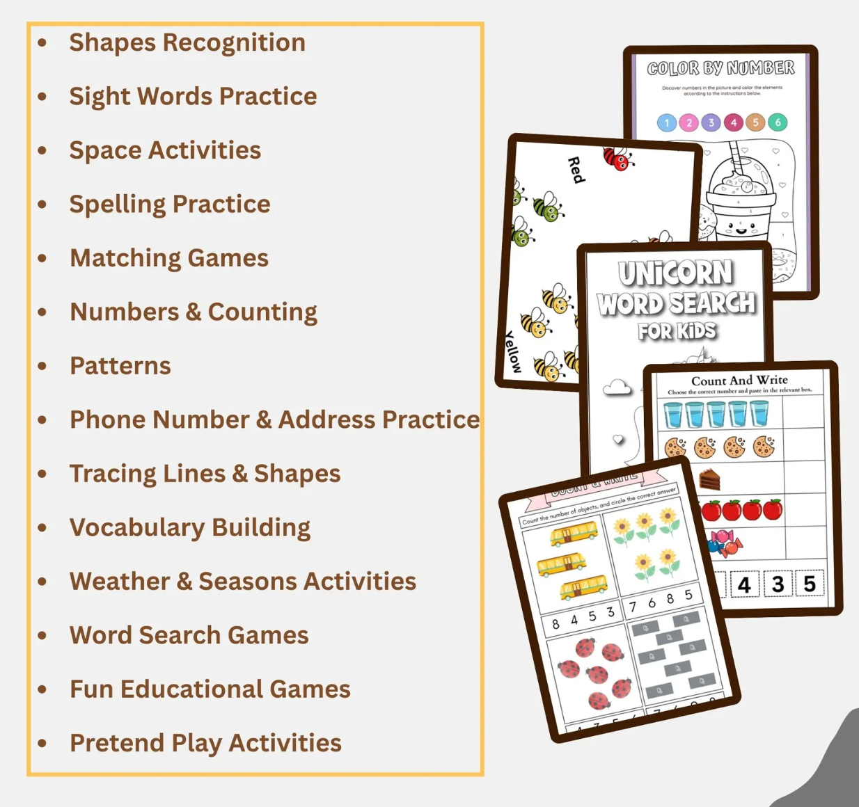 5000+ Kids Learning Activities Bundle | Homeschool Worksheets & Planners | Printable Coloring Pages and Educational PDF Download